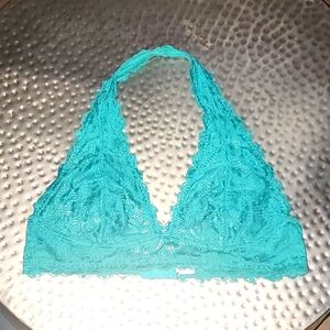 Free People Green Lace Halter Bralette Top Festival Boho Women’s Sz XL